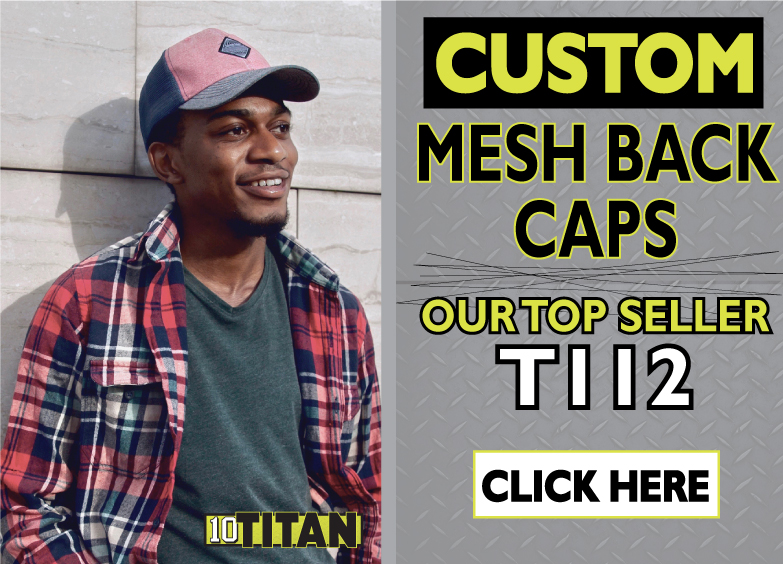 Custom embroidered mesh back trucker hat